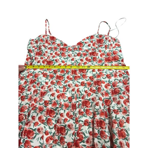 Maeve Lace-Trim Sweetheart Mini Dress in White/Red Floral, size XL NWT - Picture 7 of 9